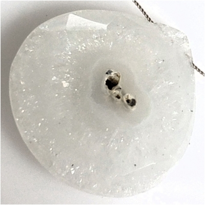 1 Solar Quartz Faceted Briolette Pendant Gemstone Bead (N) 23.65 x 23.4mm
