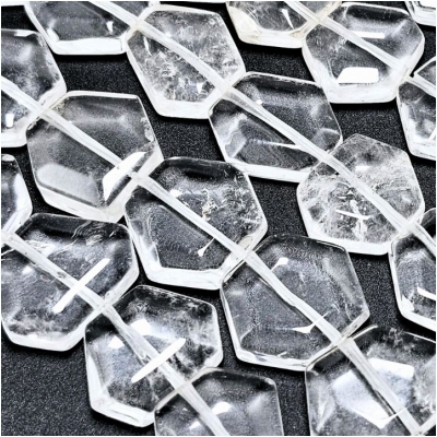 Crystal Quartz Medium Large Hexagon Gemstone Beads (N) 12mm 16 inches