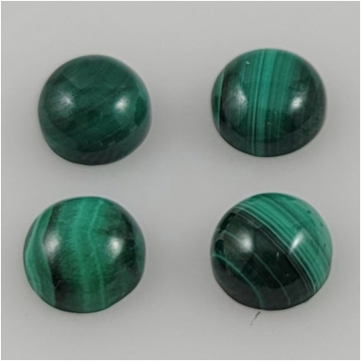 4 Malachite Round Gemstone Cabochon (N) 5mm  CLOSEOUT