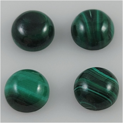 2 Malachite Round Gemstone Cabochon (N) 7mm  CLOSEOUT