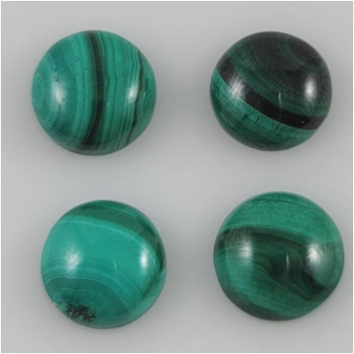 2 Malachite Round Gemstone Cabochon (N) 9mm Thick  CLOSEOUT