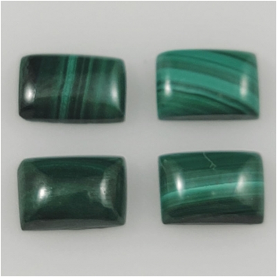 4 Malachite Rectangle Gemstone Cabochon (N) 4 x 6mm  CLOSEOUT