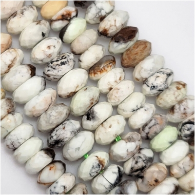 White Jasper Faceted Rondelle Gemstone Beads (N) Approximate size 10mm 8 inches CLOSEOUT