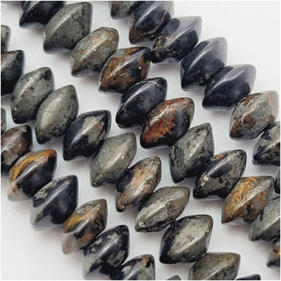 Bronzite Metallic Hand Cut 8mm Saucer Gemstone Beads (N) 16 inches