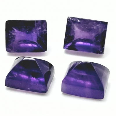 1 Amethyst 8 x 10mm Rectangle Sugarloaf Loose Cut Gemstone Cabochons (N)