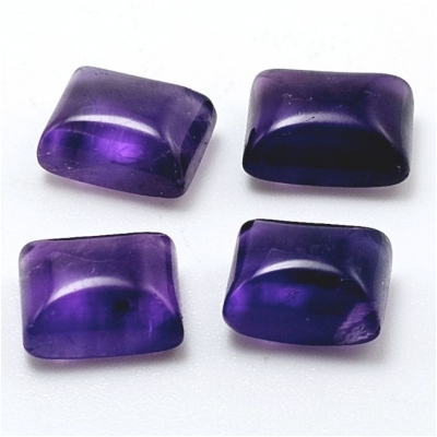 1 Amethyst 8 x 10mm Dark Rectangle Loose Cut Gemstone Cabochons (N)