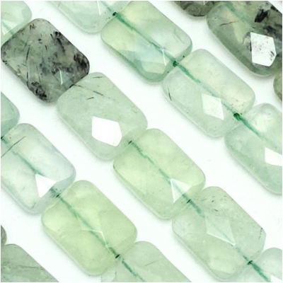 Prehnite Faceted Rectangle Gemstone Beads (N) 12.5 x 16.25mm 15.5 inches