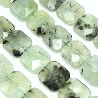 Prehnite Faceted Square Gemstone Beads (N) 18mm 15.5 inches