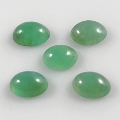 3 Chrysoprase Oval Gemstone Cabochon (N) 5 x 7mm CLOSEOUT