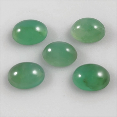 2 Chrysoprase Oval High Dome Gemstone Cabochon (N) 6 x 8mm CLOSEOUT