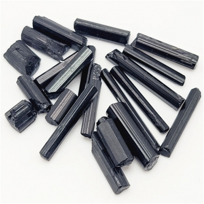 Black Tourmaline Crystals No Hole (N) 6.7 x 7.7mm to 2.17 x 26.5mm