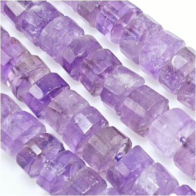 Amethyst Faceted Wheel Gemstone Beads (N) 12.5mm 16 inches