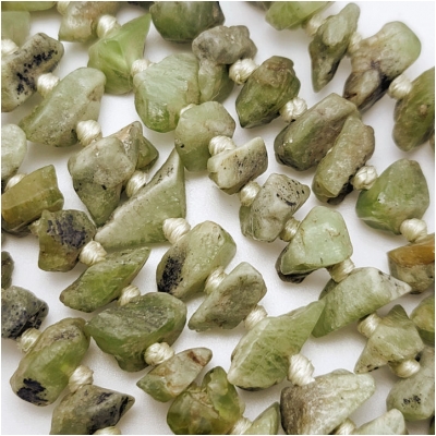 Green Garnet Tumbled Nugget Gemstone Beads (N) 7.3 to 15.8mm 19 inches