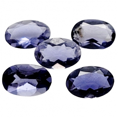 3 Iolite Faceted Oval Loose Cut Gemstones (N) 4 x 6mm