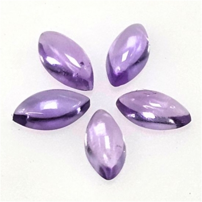 10 Amethyst Marquis Loose Cut Gemstone Cabochons (N) 3 x  6mm