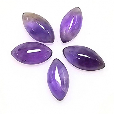 5 Amethyst Marquis Loose Cut Gemstone Cabochons (N) 4 x  8mm