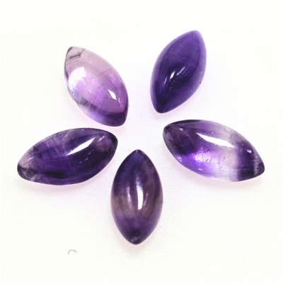 5 Amethyst Marquis Loose Cut Gemstone Cabochons (N) 5 x  9.5mm