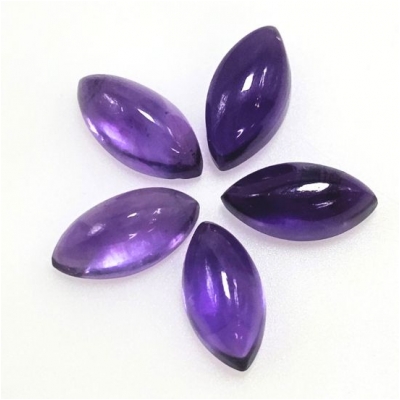 1 Amethyst Marquis Loose Cut Gemstone Cabochon Thick (N) 6 x 12mm