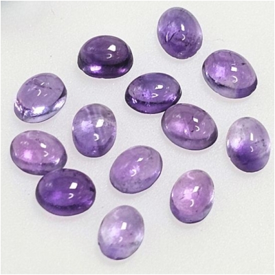 10 Amethyst Oval Loose Cut Gemstone Cabochons (N) 3 x 4mm