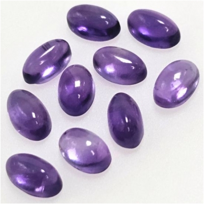 10 Amethyst Oval Loose Cut Gemstone Cabochons (N) 3 x 5mm