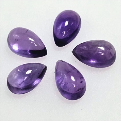 10 Amethyst Pear Loose Cut Gemstone Cabochon (N) 3 x 5mm