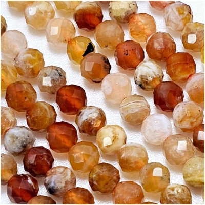 Carnelian Faceted Round Gemstone Beads (N) 3.5mm 15.25 inches