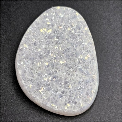 1 Agate Druzy Titanium Coated Gemstone Cabochon (C) 34.3 x 47.6mm