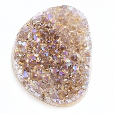 1 Agate Druzy Titanium Coated Gemstone Cabochon (C) 24 x 30.45mm