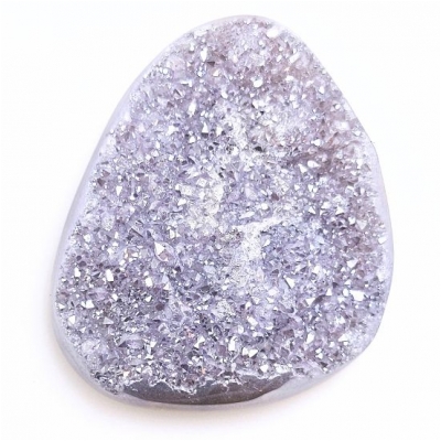 1 Agate Druzy Titanium Coated Gemstone Cabochon (C) 26.7 x 33.8mm