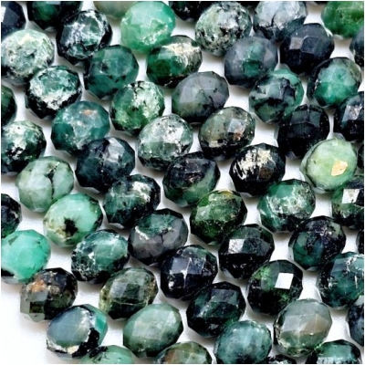 Emerald Faceted Rondelle Gemstone Beads (O) 5.75mm 15.25 inches