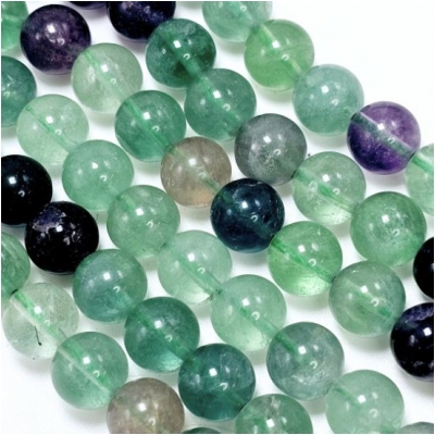 Fluorite Round Gemstone Beads (N)  10.5mm 15 inches