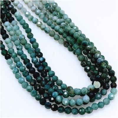 Grandidierite Shaded Faceted Round Beads AA Grade (N) 3mm 12.5 inches