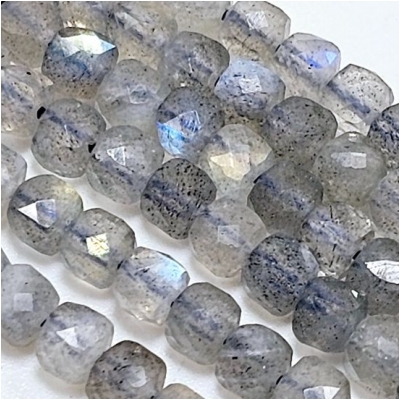 Labradorite AA Grade Faceted Cube Gemstone Beads (N) 4mm 15.5 inches