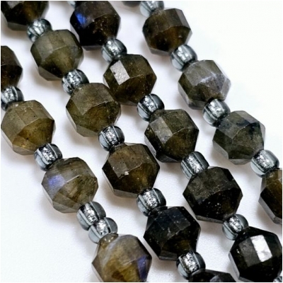 Labradorite Faceted Energy Prism Gemstone Beads (N) 7mm 15 inches