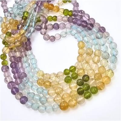 Mixed Semi Round Gemstone Beads (NH) 6mm 15 inches