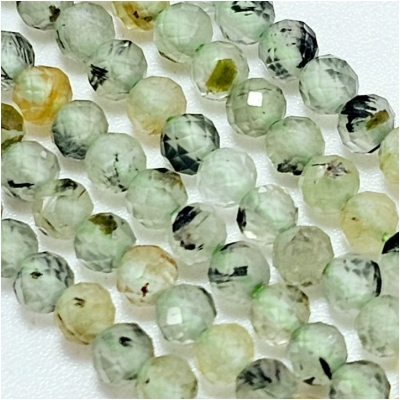 Prehnite Faceted Round Gemstone Beads (N) 3.25mm 15.25 inches