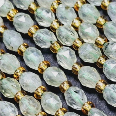 Prehnite Triangle Cut Faceted Rice Gemstone Beads (N) 5x6mm 15.25 inches