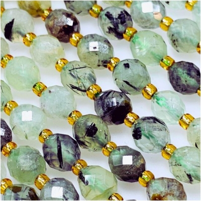 Prehnite Triangle Cut Faceted Rice Gemstone Beads (N) 7x8mm 15 inches