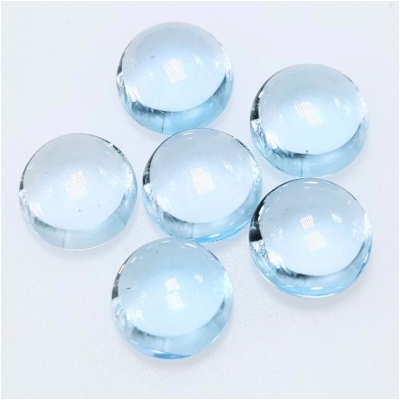 1 Sky Blue Topaz Round Thick Loose Cut Gemstone Cabochon (IH) 7mm