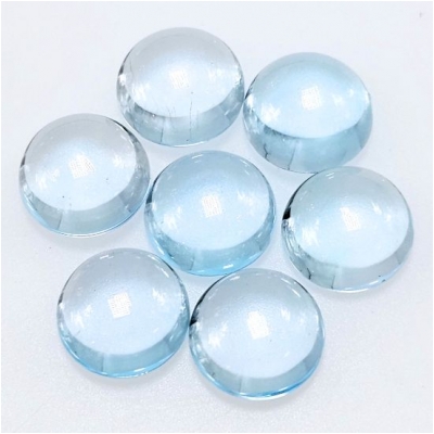 1 Sky Blue Topaz Round Low Dome Loose Cut Gemstone Cabochon (IH) 8mm