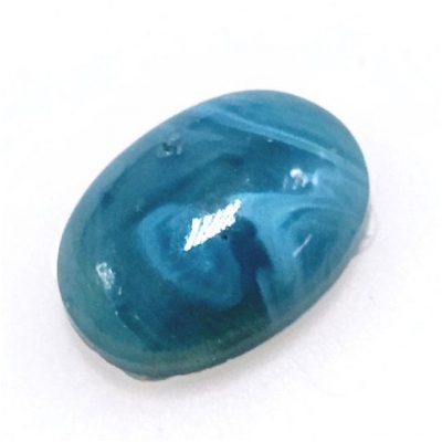 1 Swedish Blue Slag Glass Oval Cabochon (M) 10.25 x 14.22mm