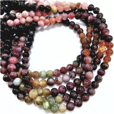 Tourmaline Shaded Round Gemstone Beads (N) 5mm 16.25 inches