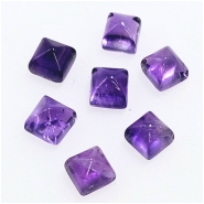 5 Amethyst Square Sugarloaf Loose Cut Gemstone Cabochons Thick (N) 4mm