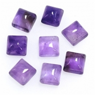 8 Amethyst Square Loose Cut Gemstone Cabochons (N) 4mm