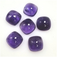 1 Amethyst Puff Square Loose Cut Gemstone Cabochon (N) 9mm