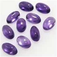 10 Amethyst Oval Loose Cut Gemstone Cabochons (N) 3 x 5mm