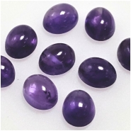 10 Amethyst Oval Loose Cut Gemstone Cabochons (N) 4 x 5mm