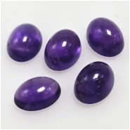 5 Amethyst Oval Loose Cut Gemstone Cabochons (N) 5 x 6.5mm