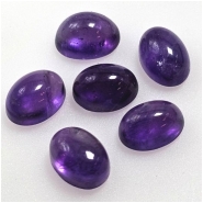 3 Amethyst Oval Loose Cut Gemstone Cabochons Thick (N) 5 x 7mm