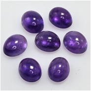 1 Amethyst Oval Loose Cut Gemstone Cabochon Thick (N) 7 x 9mm